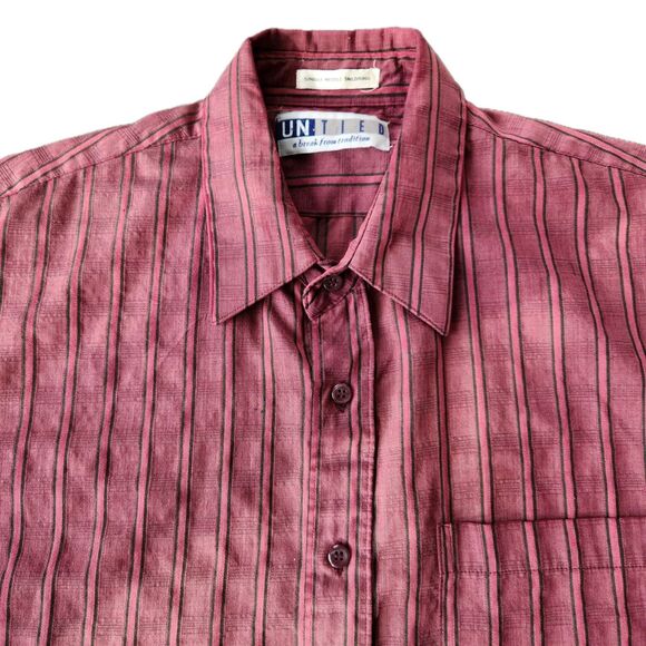 Vtg 90s Eclectic Button Down‎ Shirt Mens L Grandpa Style Retro Trucker Long Haul - Picture 3 of 11